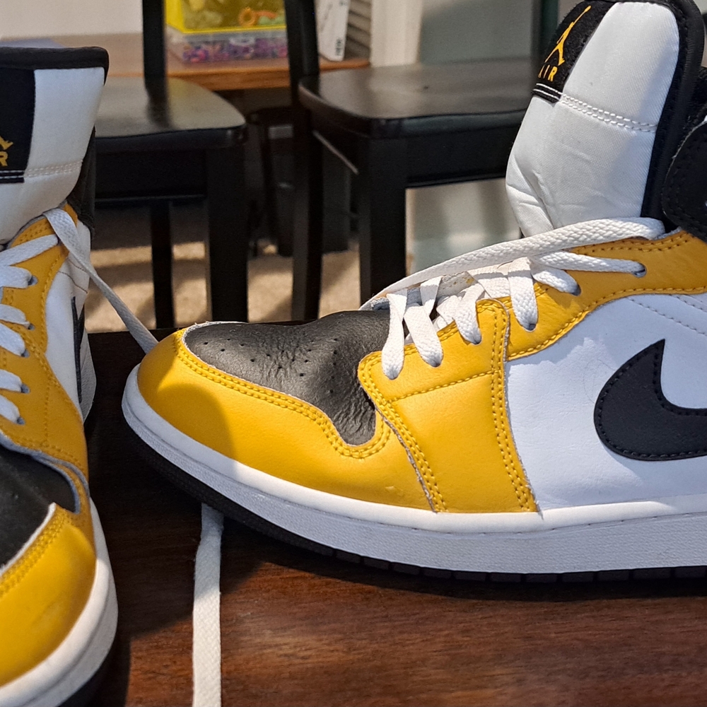 Nike Air Jordan Yellow and Black Sneakers